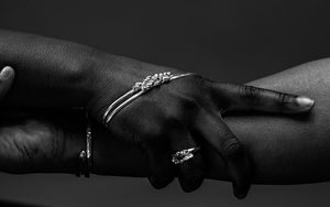 Free Form- A unisex sterling silver collection not conforming to a regular structure. Not formal. Not for everyone.